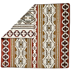 Olmedo Aztec Reversible Blanket  //  Mustard/Dusty Rose/Brown