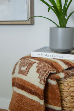 Jalapa Wool Blanket  //  Cream/Rust/Terracotta