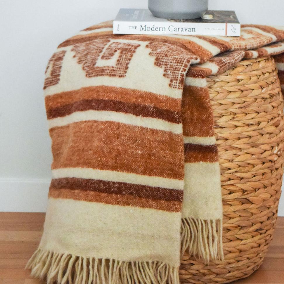 Jalapa Wool Blanket/2 Free Woodland Candles Bundle