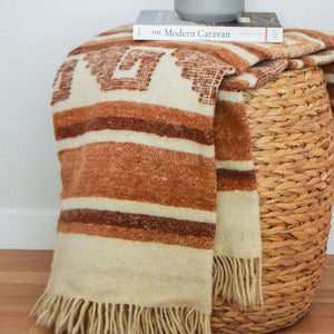 Jalapa Wool Blanket  //  Cream/Rust/Terracotta