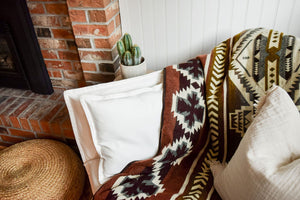 Olmedo Aztec Reversible Blanket  //  Mustard/Dusty Rose/Brown