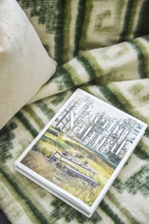 Solola Wool Blanket  //  Cream/Green