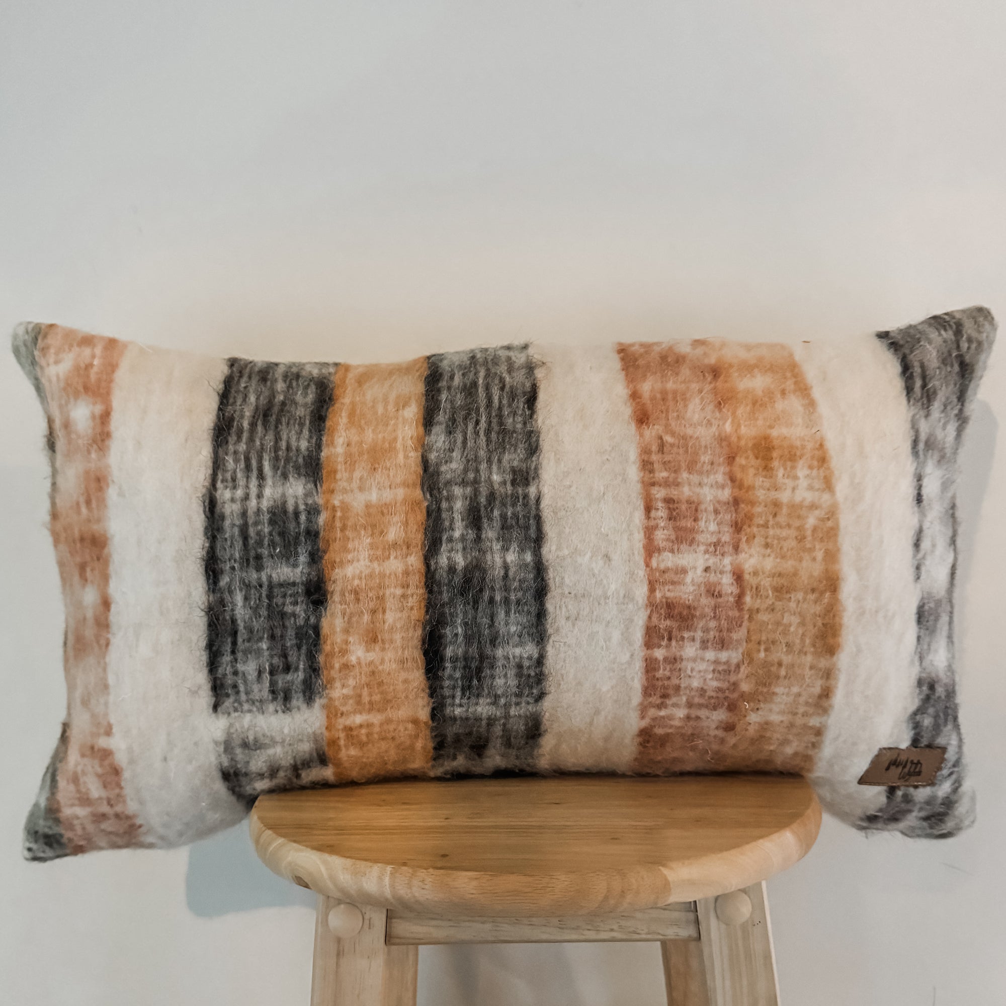 Striped Wool Lumbar Pillow Cover