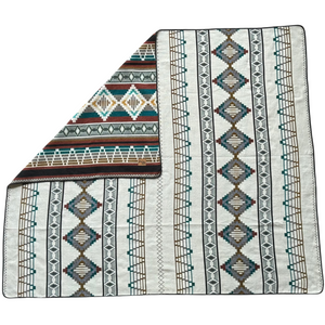 Imbabura Reversible Blanket  //  Turquoise/Rust/Mustard