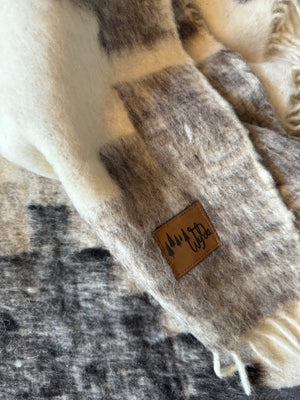 Barillas Wool Blanket  //  Cream/Grey/Black