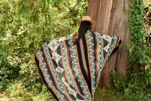 Imbabura Reversible Blanket  //  Turquoise/Rust/Mustard