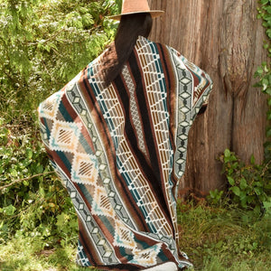 Imbabura Reversible Blanket  //  Turquoise/Rust/Mustard