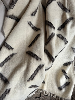 Antigua Wool Blanket  //  Cream/Black