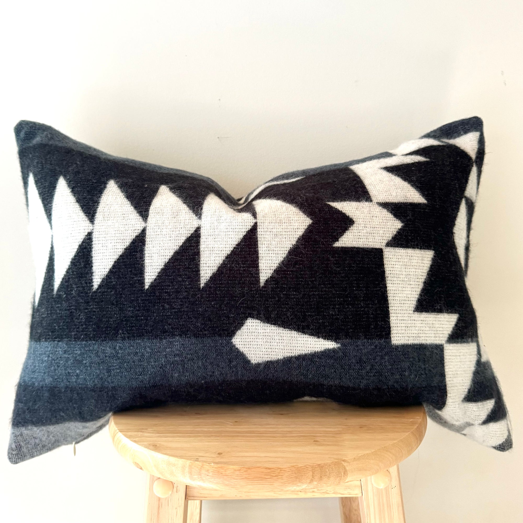 Badlands Triangles Lumbar Pillow Cover // Grey/Black/Navy