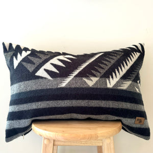 Badlands Stripe Lumbar Pillow Cover // Grey/Black/Navy