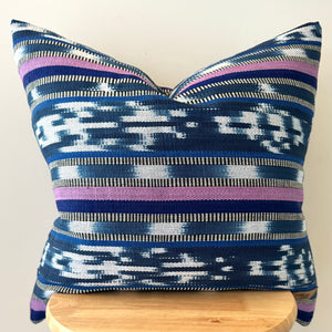 Blue/Purple Ikat Pillow Cover