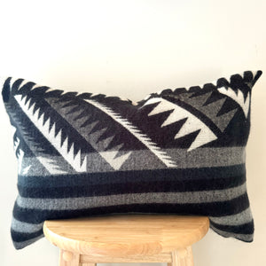 Badlands Stripe Lumbar Pillow Cover // Grey/Black/Navy