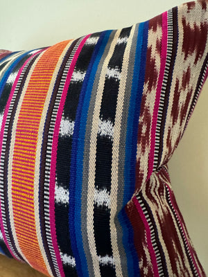 Multicoloured Ikat Lumbar Pillow Cover