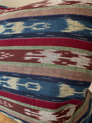 Blue/Brown Ikat Pillow Cover