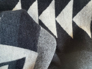 Badlands Triangles Lumbar Pillow Cover // Grey/Black/Navy