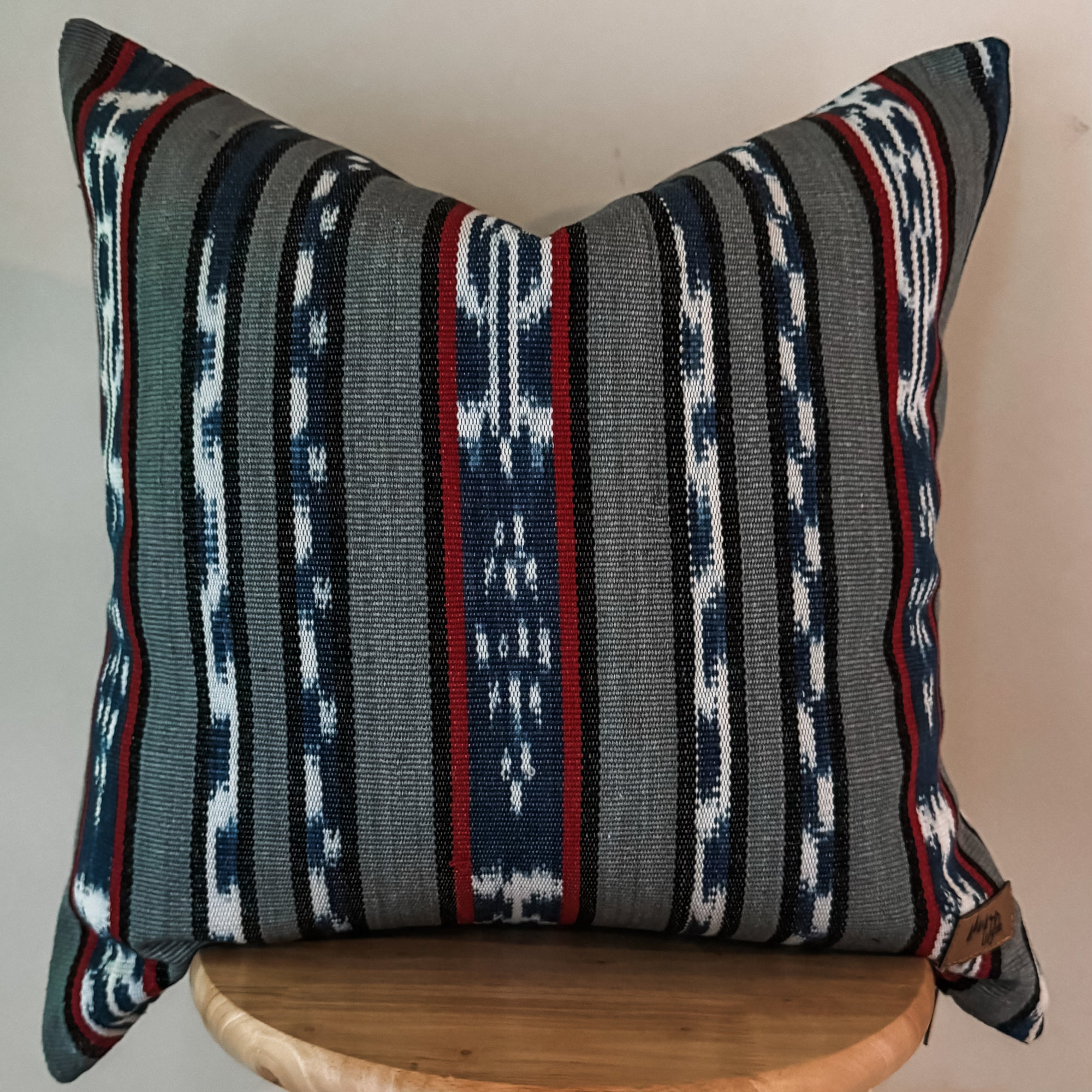 Slate Blue Ikat Pillow Cover