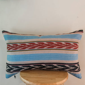 Beige/Blue/Rose Lumbar Pillow Cover