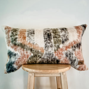 Striped Wave Wool Lumbar Pillow Cover