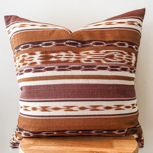 Neutral Light Brown Ikat Pillow Cover