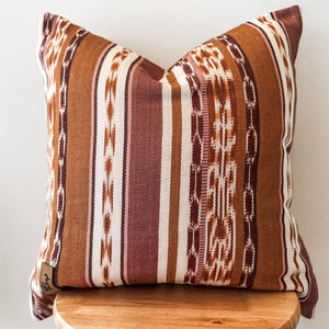 Neutral Light Brown Ikat Pillow Cover