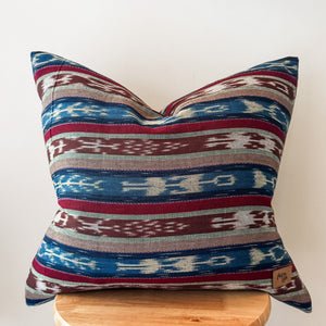 Blue/Brown Ikat Pillow Cover