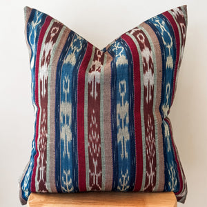 Blue/Brown Ikat Pillow Cover