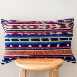 Multicoloured Ikat Lumbar Pillow Cover