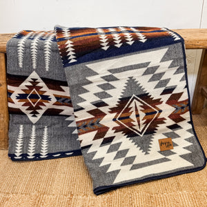 Mica Aztec Reversible Blanket  //  Grey/Rust/Navy