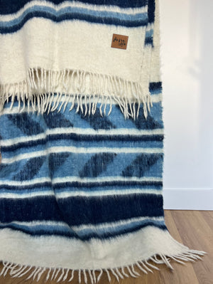 Pana Wool Blanket  //  Cream/Blue