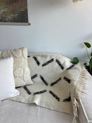 Antigua Wool Blanket  //  Cream/Black