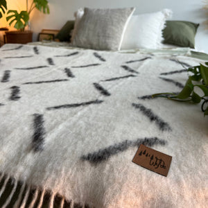 Antigua Wool Blanket  //  Cream/Black